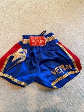 Venum Kids Blue and Red Muay Thai Training Shorts